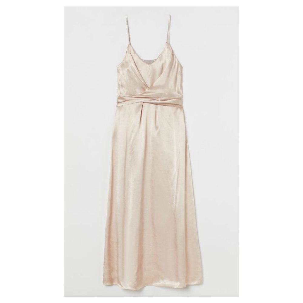 Wrap Detail Satin Dress